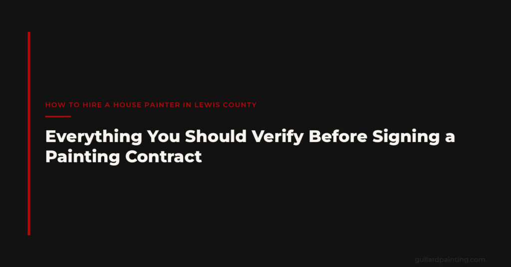 Everything You Should Verify Before Signing a Painting Contract